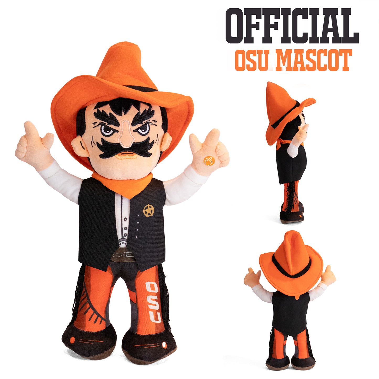 Oklahoma State Small Cowboys Pistol Pete Plush 16" – Musical Mascot Toy