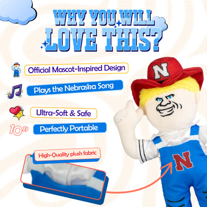 Nebraska Blonde Herbie Plush Toy – Dancing Mascot Doll