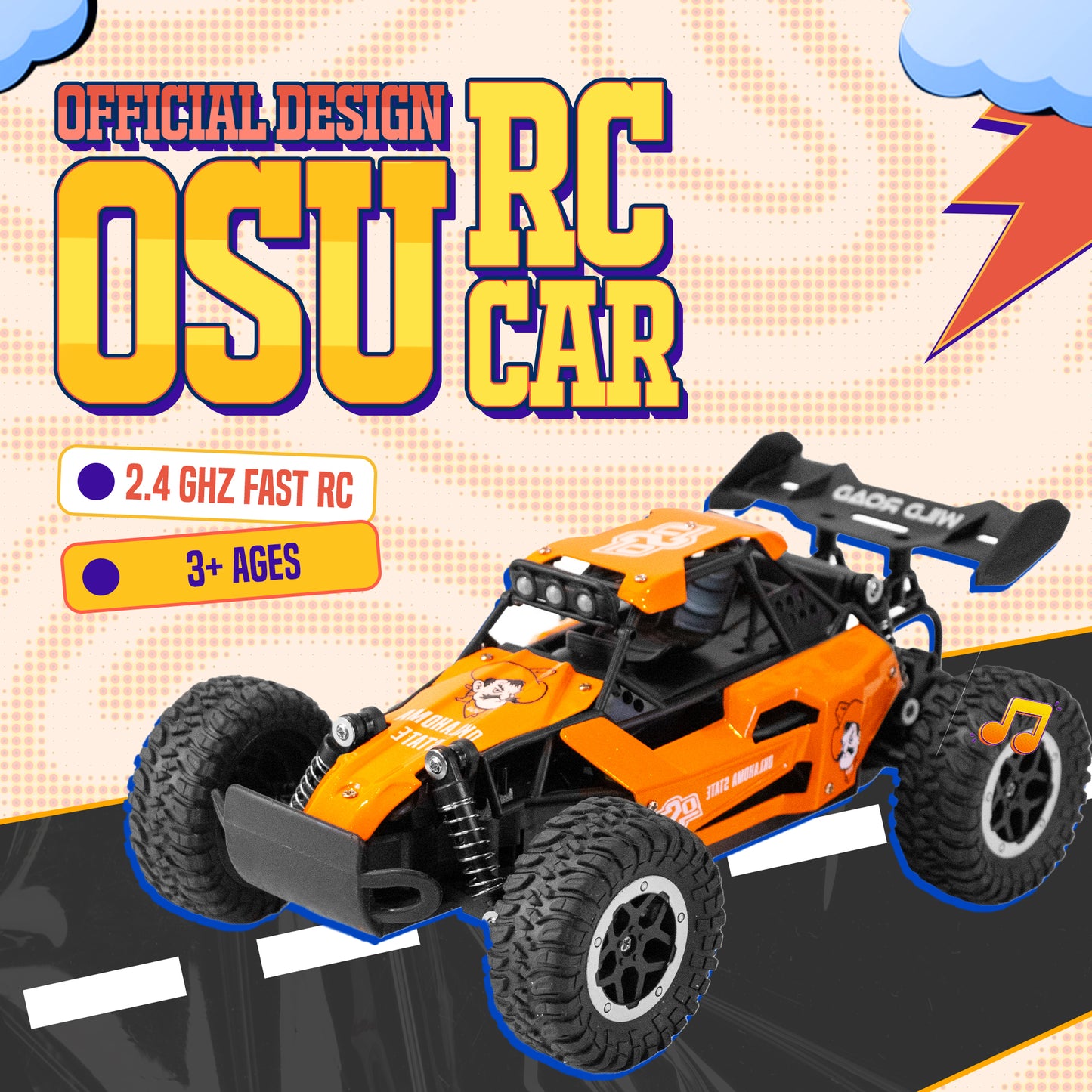 OSU Oklahoma State Remote Control Car for Kids