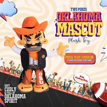 Oklahoma State Small Cowboys Pistol Pete Plush 16" – Musical Mascot Toy